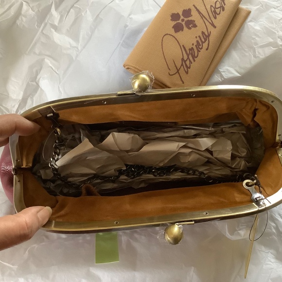 Patricia Nash Gisele Leather Frame Shoulder Bag Burgundy OS - Picture 13 of 16